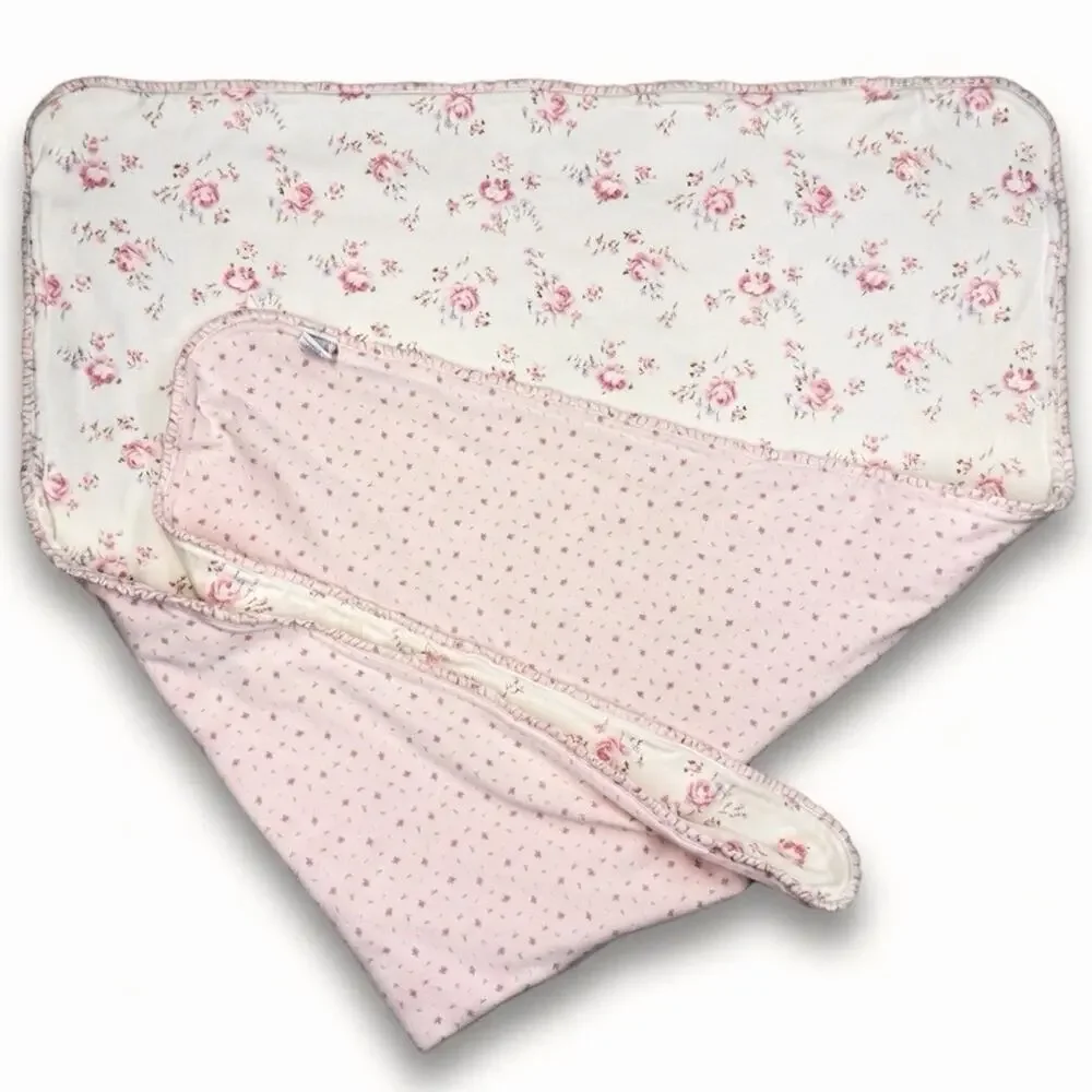 Gymboree Baby Blanket 2002 Vintage Spring Is In The Air Floral Pink Cream Roses